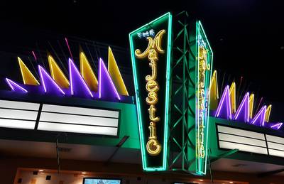 Neon Theatre Sign in Yakima, WA