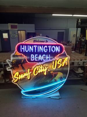 Surf city neon sign