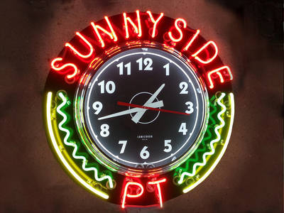 Neon clock sign