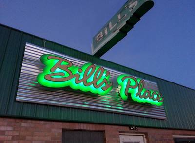 Bill's Place LED Halo Tavern Sign
