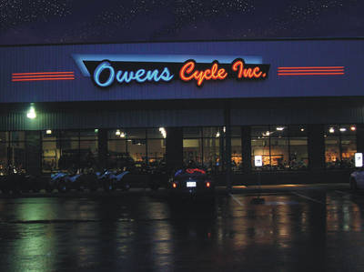 Motorcycle shop signage