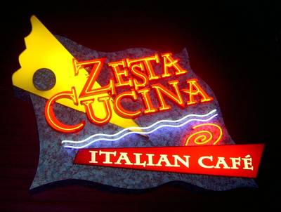Neon restaurant sign